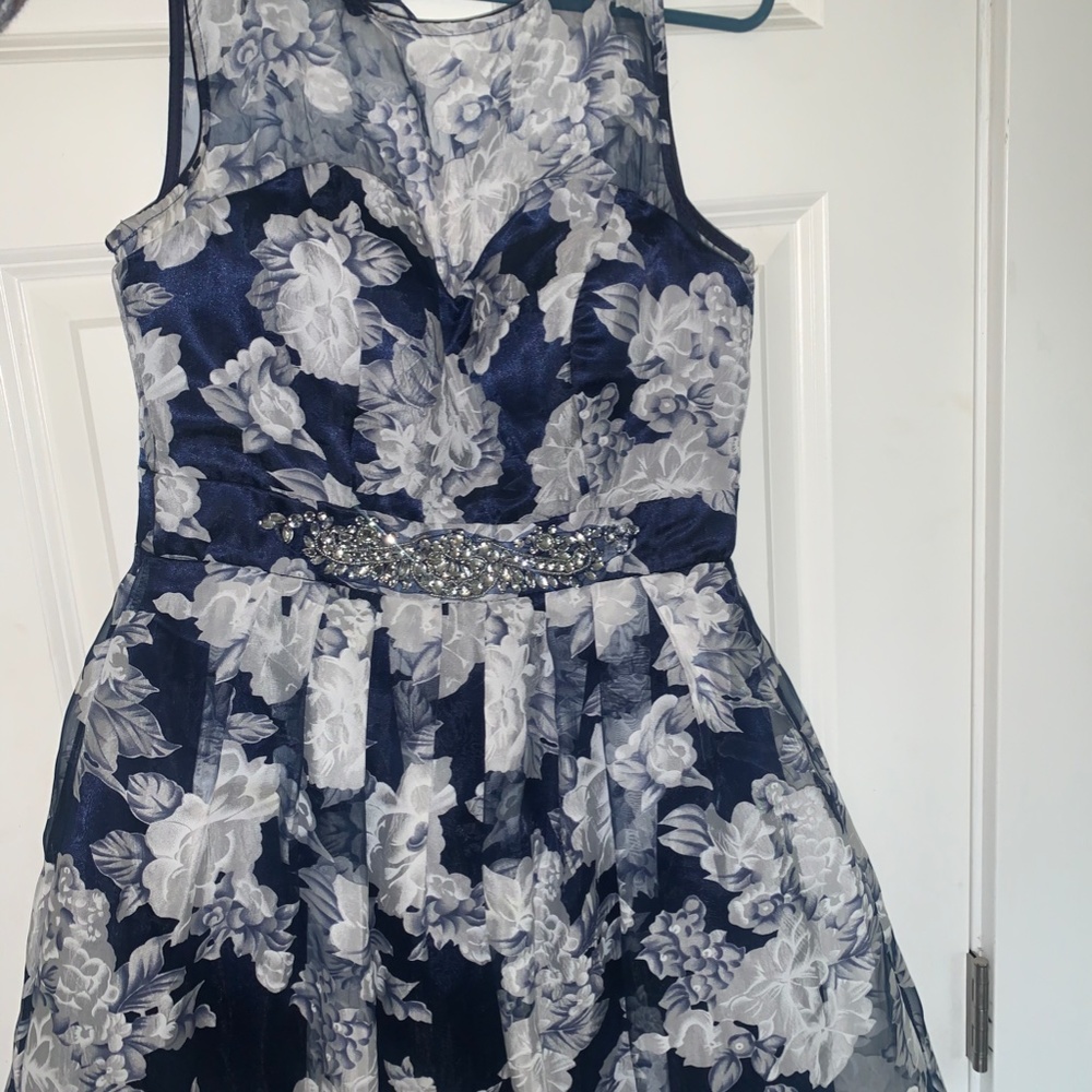 Blue Floral Mini Dress